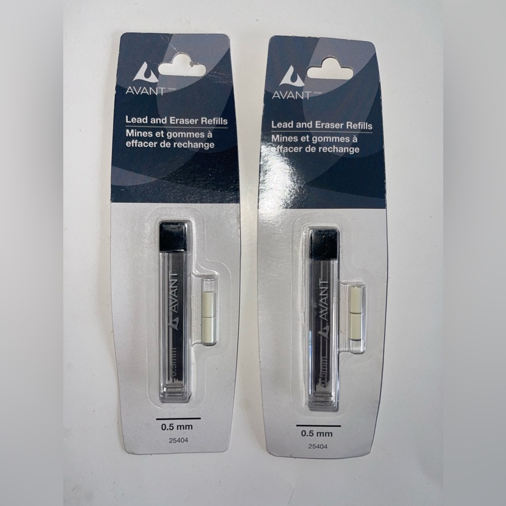 AVANT Lead & Eraser Refills, 2 Pack, 0.5 mm